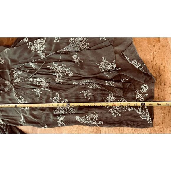 Three Little Birds Cotton Gauze Brown Boho Dress Size L - Picture 4 of 9